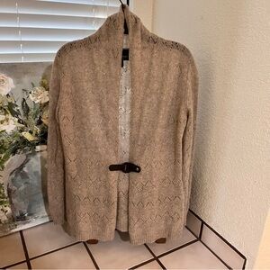 Cynthia Rowley 100% Cashmere Taupe Knit Cardigan